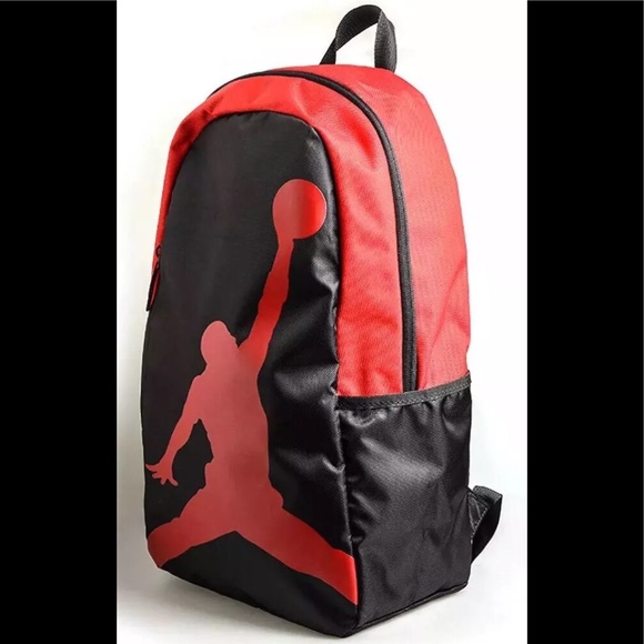 Nike Handbags - Nike Jordan Jumpman Backpack Large Logo Blk Red